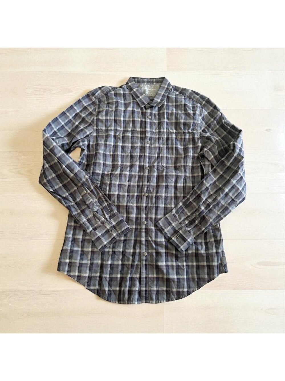 CALVIN KLEIN JEANS Blue Plaid Button Down Shirt Size Medium